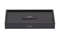 PRADA Saffiano Leather Domino Storage Bag Unisex Black