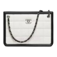 CHANEL Lambskin Shoulder Bag Women's White