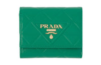 PRADA Leather Wallet Mini Women's Green