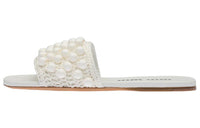 MIU MIU Abrasion Resistant Slide Slippers Women's White