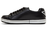 PRADA Leather Plaque Sneaker 'Black'