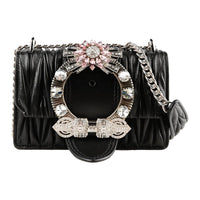 MIU MIU Sheepskin Shoulder Bag Crossbody Bag Women's Black