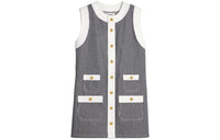 CELINE Sleeveless Dress Women's Blue