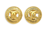 CHANEL 20th Century Plated Cc Clip On Costume Earrings