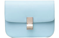 CELINE Classic Bo Cow Leather Block Bag Shoulder Bag Crossbody Bag Medium Size Women's Sky Blue