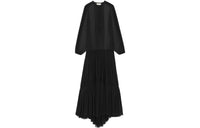 SAINT LAURENT Crewneck Long-Sleeved Dress