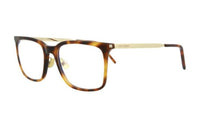 SAINT LAURENT Metal Rectangular Eyeglass Frames Men's Tortoiseshell