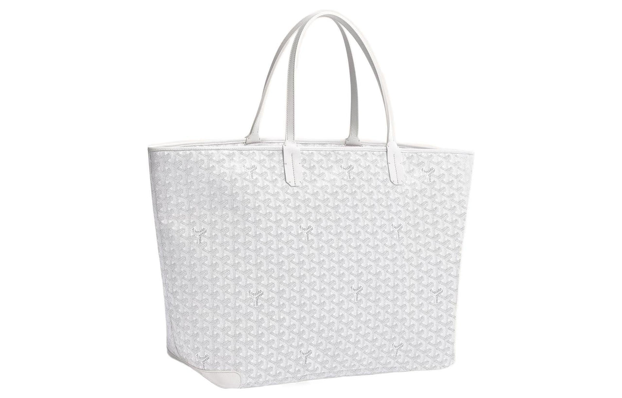 GOYARD Artois Canvas With Leather Tote Bag Shopping Bag Shoulder Bags Handbags Large Size Unisex White