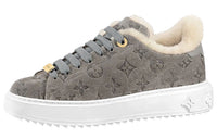 LOUIS VUITTON Time Out Stylish Skateboarding Shoes Women's Gray