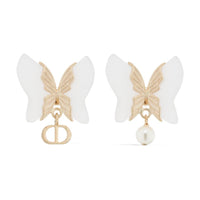 DIOR Metal Stud Earrings Women's Gold