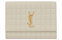 SAINT LAURENT CASSANDRE Sheepskin Clutch Regular Women's White