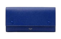 CELINE Genuine Leather Wallet Regular Women's Blue