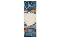 HERMES Silk Scarves Men Natural Color/Marine Blue/Orange