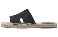 HERMES Antigua Espadrille Vert Olive Suede Goatskin