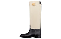 DIOR Empreinte Knee-high Boots Women's Black White