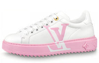 LOUIS VUITTON Time Out Low Top Stylish Skateboarding Shoes Women's White Pink