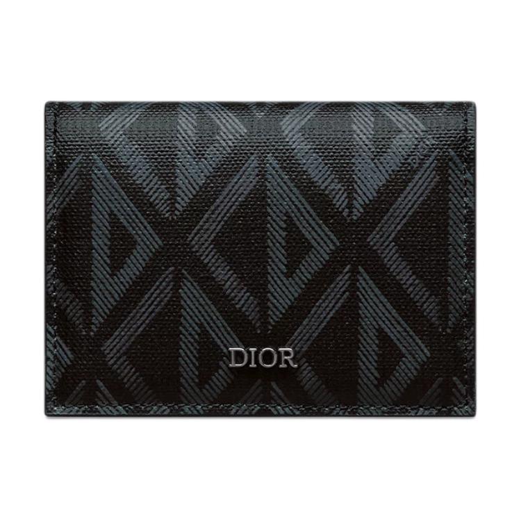 DIOR CD Diamond Cotton Card Holder Men's Black