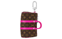 LOUIS VUITTON Mini Keepall Canvas With Leather Keychain Bag Accessory Men's Rose Red