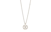 CHANEL Pearl Cc Round Pendant Necklace