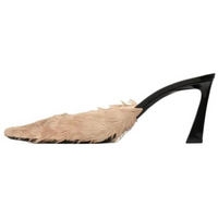 SAINT LAURENT Closed Toe Slippers 7cm Women's Nude
