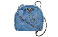 CHANEL Print Bucket Bags Shoulder Bags Women's Blue