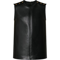 LOUIS VUITTON Leather Jacket Women's Black