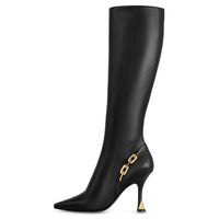 LOUIS VUITTON Sparkle Knee-high Boots Women's Black