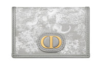 DIOR 30 Montaigne Jacquard Fabric Wallet Women's Gray