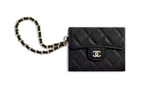 CHANEL Calfskin Clutch Wallet Regular Women's Black