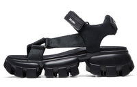 PRADA Sporty Woven Nylon Tape Sandals 'Black' Women's