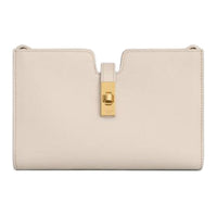 CELINE Calfskin One Shoulder Crossbody Clutches Women's Light Beige
