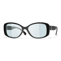 CHANEL Acetate Nylon Butterfly Sunglasses Unisex Black