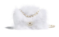 CHANEL Classic Flap CF Plush Handbag Shoulder Bag Crossbody Bag Women's White