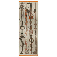 HERMES Silk Silk Scarves Unisex Natural/Khaki/Orange