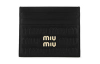 MIU MIU Leather Card Holder Wallet Women's Black