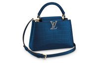 LOUIS VUITTON Capucines Crocodile Leather Capusin Shoulder Crossbody Handbag Small Size Women's Dark Blue