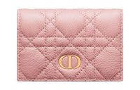 DIOR Caro Soft Calfskin Wallet Extra Small Women's Pink