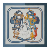 HERMES Cashmere Shawls Unisex Blue