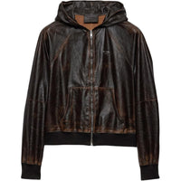 PRADA SS25 Leather Jacket Men's Dark Brown