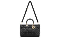 DIOR Calfskin Shoulder Bag, Crossbody Bag, Handbag Large Size Women's Black