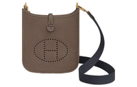 HERMES Evelyne Clemence Bullock Leather Shoulder Bag, Crossbody Bag Unisex
