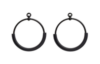 HERMES Earrings Women's Black