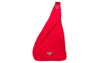 PRADA Recycled Nylon With Patchwork Leather Shoulder Bags Sling Bags Men's Red