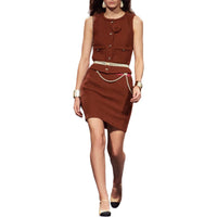 CHANEL FW24 Casual Short Skirts Women's Brown