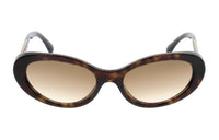 CHANEL Acetate Irregular Shape Sunglasses Women's Tortoiseshell