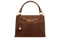CELINE Cow Leather Suede Handbag Medium Size Women's Brown