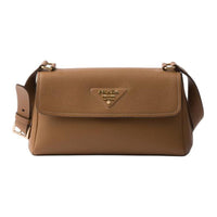 PRADA Calfskin Shoulder Bag Small Size Women's Caramel