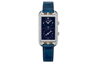 HERMES Nantucket Wrist Watch Quartz Movement Genuine Leather Strap Black Dial Women's