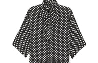 SAINT LAURENT Polka Dots Printed Wide Sleeved Blouse