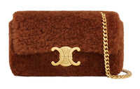 CELINE Wool Shoulder Bag Crossbody Bag Regular Women's Fox Red